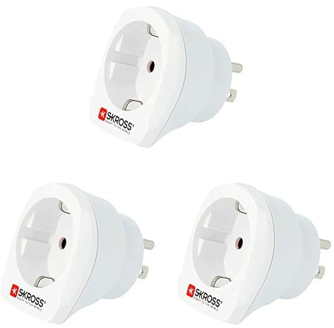 Skross 1.500203-E Adaptateur Pays Europe pour USA, Paquet de 3