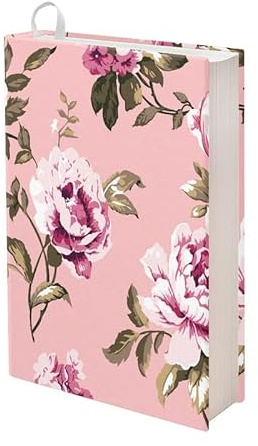 Kuiaobaty Pfingstrosen, Bucheinband für Bibel, Rosa, Blumenmuster, dehnbar, Bucheinband, Lehrbucheinband, neuartiger Buchschutz