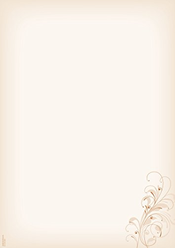 Designpapier Neutral braun DP1800 – 25 Blatt Briefpapier – Hochwertiges Motivpapier Geburtstag, Einladung, Brief, Jubiläum, Liebesbrief – Laser- & Inkjetdrucker geeignet – Druckerpapier A4 90g/m²