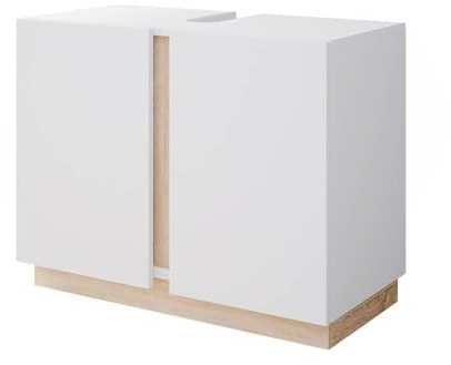 Vicco Waschbeckenunterschrank Gloria, Weiß, 70.4 x 55.5 cm | mit 2 Türen, mit Aussparung für Siphon und kombinierbar mit Gloria-Serie