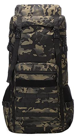 Hrlace 70L Wanderrucksack Große Kapazität Wasserdichter Trekkingrucksack Outdoor Sportrucksack Reiserucksack Camouflage Notfallrucksack Multifunktionale Daypack für Herren Damen Tarnung 2#