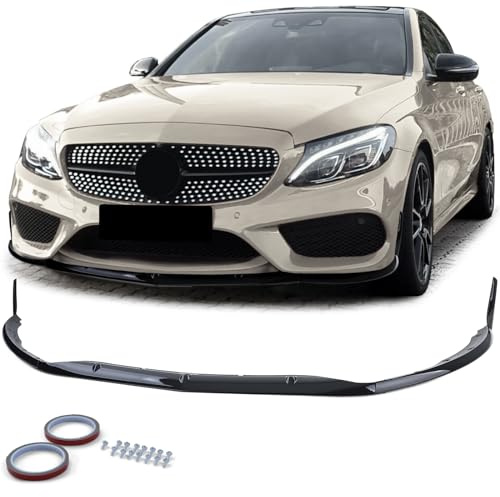 Front Spoiler Lippe Sport Look Schwarz Glanz für Mercedes C W205 S205 14-21
