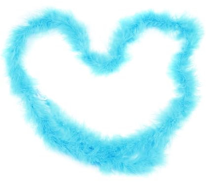 ihreesy 2M Türkei Federboa für Frauen, Flauschige Weihnachten Band Lange Federstola Federschal DIY Bastelfeder Streifen Girlande für Hochzeit Halloween DIY-Kleidung Dekoration,Blau See