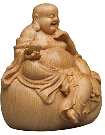 Duiaynke Handgefertigte Buddha-Statue Holz Buddha Figur Meditation Dekoration für Büro
