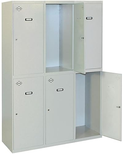 Simon Rack Taquilla Vestuario 2 Puertas 1800x900x500 mm - Simonlocker | 3 Módulos, Incluye 2 Llaves, Gris, Pintura anticorrosión