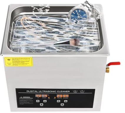 Digital Ultrasonic Cleaning Machine, Stainless Steel Ultrasonic Cleaner Machine, Professional Ultrasonic Parts Cleaner for Retainer Glasses Jewelry (10L)