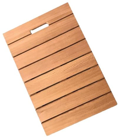Vibeo Badematte Holz 12 14 16 18 20 24 28 30 34 40 Zoll Duschmatte aus Zedernholz, Badezimmerbodenmatte aus Holz, Rutschfestes Badebrett für Ältere Kinder und Schwangere Frauen(12x32in(30.5x81.3cm))