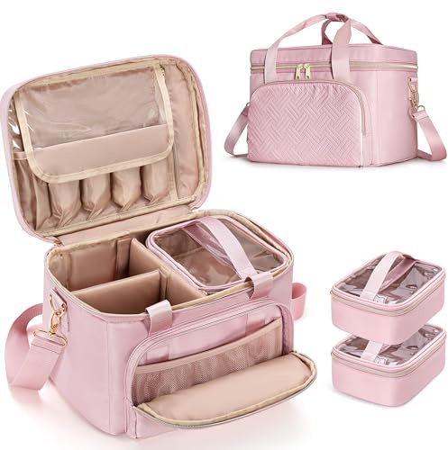Prokva Sewing Storage Organizer with 2 Detachable Cases, Pink