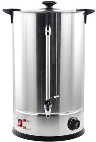 Stalwart Commercial Coffee Urn Percolator, 10L Capacity, 1.6kW, 100 Cups, Non-Drip Tap, Removable Filter - Stainless Steel Large Coffee Dispenser For Quick Brewing, Coffee Dispenser For Any Occasion