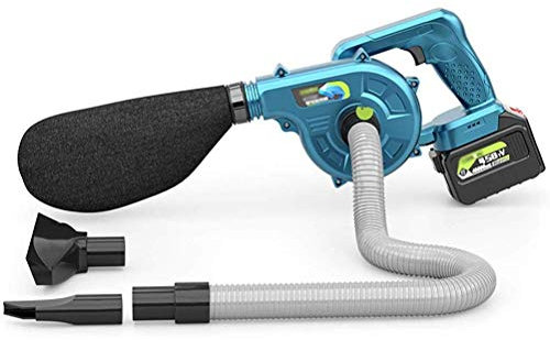 OZBME Blowers Convenient Electric Leaf Blower, 2-In-1 Cordless Garden Blower And Vacuum & Shredder Stepless Speed Change Single-Handed/Lightweight TDF (1 Lithium Battery 198000h)