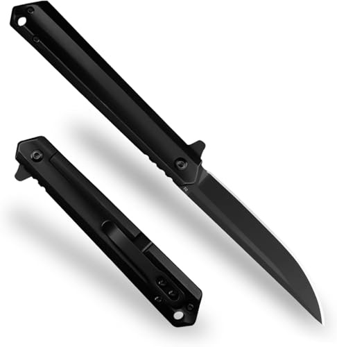ohmonlyhoo Klappmesser,Einhandmesser mit Aluminiumgriff und Nylonscheide,Edc Messer, Brieföffner,Geschenk für Männer und Frauen