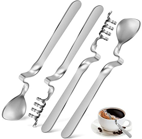 GRIRIW 4piezas Cuchara De Café De Acero Inoxidable Cucharas Para Espresso y Para Café y Desayuno