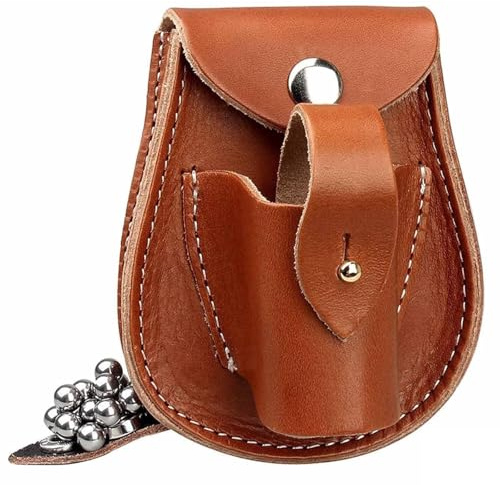 Hunting Catapult Leather Slingshot Ammo Balls Pouch Bag Case for Strong Powerful Fishing Catapult(Ammo and Slingshot not Included)