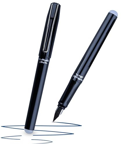 McNeill - Ghost Pen – radierbarer Füllhalter für Schule & Alltag | Für Rechts- & Linkshänder | Thermisch radierbare Tinte, ergonomisch, nachfüllbar (schwarz)