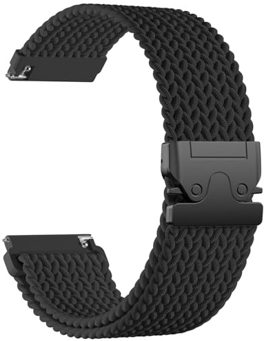 Braided 18mm 20mm 22mm Watch Strap Compatible with Samsung - Garmin, Nylon Strap for Galaxy Watch 7 5 6 4 3 FE, Nylon Quick Release Bands for Garmin Venu 3 3S 2S Vivoactive 5 4 3