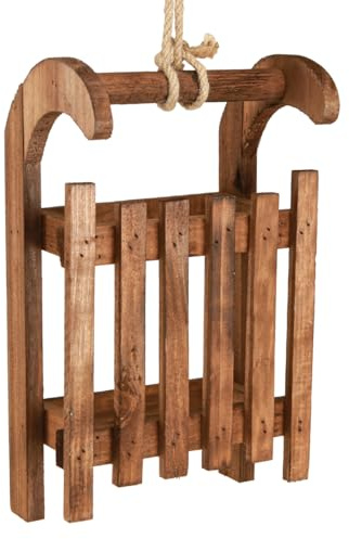 Floristik24 Deko Schlitten Braun Winterdeko aus Holz 30x18x12cm für Tischdeko Weihnachten Dekoration