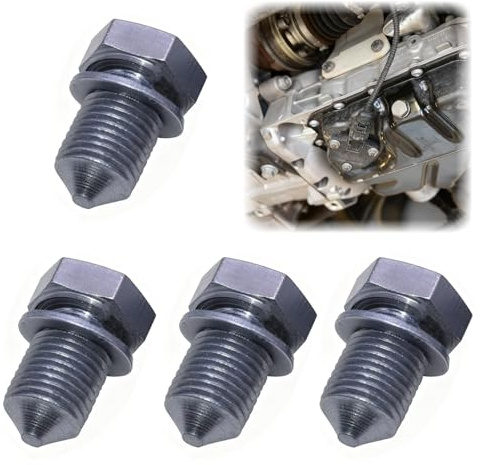 Ztolbriy Set di 4 Tappo Scarico Olio Motore con Anello di Tenuta - Vite di Chiusura della Coppa dell'Olio in Lega d'Acciaio con Rondella, Compatibile con N90813202 per Auto, Moto e Veicoli Piccoli