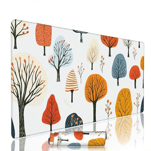 Tapis de Souris Abstrait sous Main Bureau Tapis de Souris Gaming XXL 1400x600x3mm Mouse Pad Caoutchouc Arbre Grand sous Main Gamer Accessoires PC Imperméable, pour Clavier Ordinateur Portable w-8988