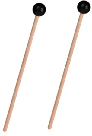 Mazos de Percusión de Madera y Goma, Negro, 2 Piezas | Acabado Liso, Diseño Portátil, Tacto Cómodo, Precisión para Articulación, Varios Estilos Varios estilos