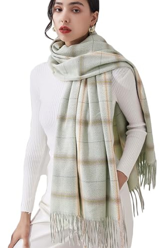 QUALTRIXIAN Women Winter Tartan Scarf Scarves Shawl Soft Shawls And Wraps Warm Knitted Scarf