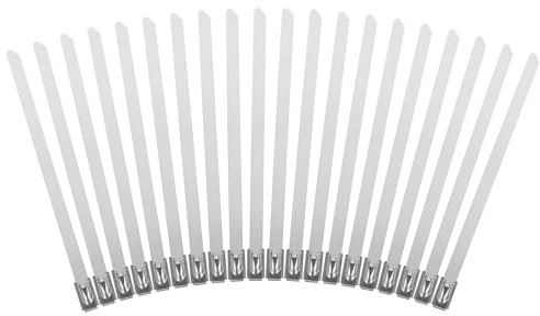 SEWACC 100 piezas Bridas Autosegurables de Acero Inoxidable Correas Metálicas Resistentes y Resistentes UV para Organización de Cables Tuberías y Uso Industrial Exteriores