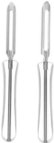 DECORNIJIA Pelador de Acero Inoxidable para Cocina, 2 Unidades, Mango Ergonómico Antideslizante, Pelador Manual Multifuncional para Verduras y Frutas, Apto para Lavavajillas, Adecuado