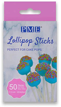 PME Lollipop Sticks 11.5 cm (4.5 inch), Pack of 50, White