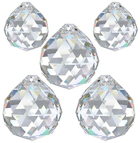 Regnbågskristall 5 st. Kulset 20 mm och 30 mm kristall 30 % PbO ~ Feng Shui solfångare