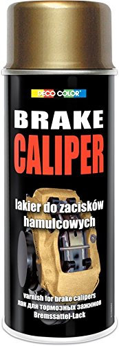 DECO COLOR BRAKE CALIPER DRUM SPRAY PAINT HIGH GLOSS MOTO CAR SPORT TUNING (gold satin)