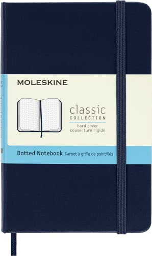 Moleskine Classic Notebook, Taccuino con Pagine Puntinate, Copertina Rigida e Chiusura ad Elastico, Formato Pocket 9 x 14 cm, Colore Blu Zaffiro, 192 Pagine
