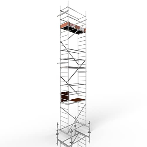 ALTEC Rollfix 1.0 800 | 8m AH | hvst. Fußplatten | Standardtraverse | Made in Germany | TÜV | belastbar 200kg/m² | Alu | Norm - DIN EN 1004-1 | Baugerüst | Fahrgerüst