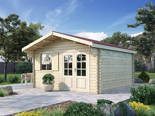 CASETTA IN LEGNO DA GIARDINO 4X4 PORTA DOPPIA SPESSORE 44MM