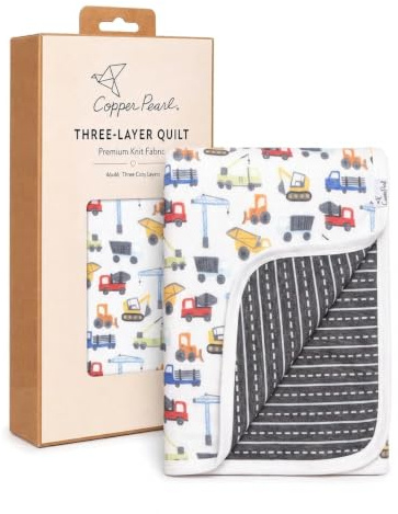 Copper Pearl Three-Layer Quilt: Soft Quilts for Boys & Girls | Breathable, Cozy Toddler Blanket | Baby Quilt for Newborns | 46x46 Premium Polyester/Rayon | Diesel