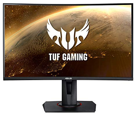 ASUS TUF Gaming VG27WQ Curved Gaming Monitor WQHD (2560x1440), 165Hz, Extreme Low Motion Blur, Adaptive-sync, FreeSync,1ms (MPRT), DisplayHDR 400, 27 pollici