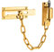 XFORT Chaîne de verrouillage de porte en laiton poli, chaîne de sécurité pour porte avant avec mécanisme de déverrouillage par clé externe.