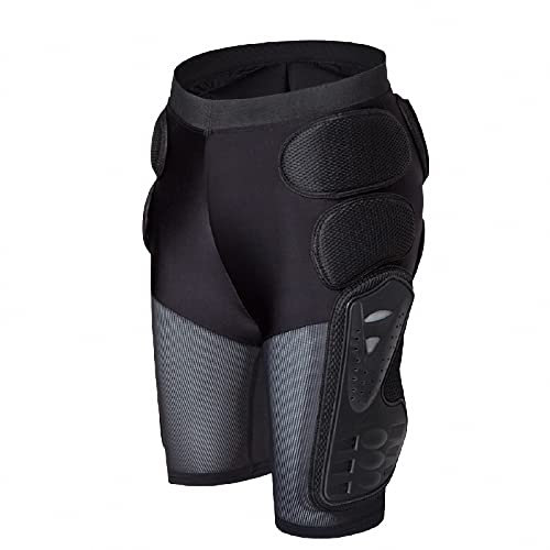 MAOTN Motorrad cross hosen Anzug, rüstungshose,racing offroad Hose,hüftschutz short beschützer gear beinschützer Herren Damen unzerbrechlich,bequem und elastisch-schwarz,Black,S