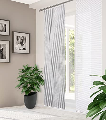 HOME in green 84119 RIWELO Schiebegardine aus recyceltem Polyester, Farbe:grau, Größe:245 x 60 cm, Anzahl:1x