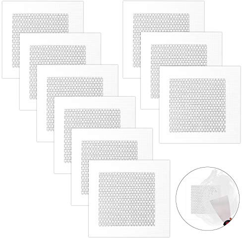 Anruyi 9 Stück Gipskarton Reparaturflicken,10 * 10cm Gipskarton Reparaturflicken Selbstklebend, Für Trockenbau Wand, Fixiert Löcher und Risse, Für Wände und Decken | Aluminium-Wand-Netzgewebe zur Reparatur von beschädigten Wänden und Decken aus Gipskarton