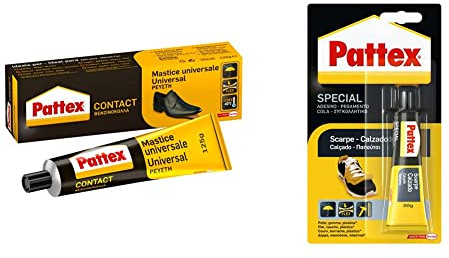 Pattex Cola de contacto universal instantánea multiusos, a prueba de agua, 125ml + Pegamento para calzados, flexible, duradero y resistente al agua - 30 g