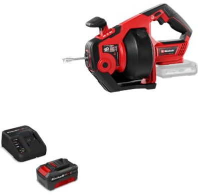Einhell Akku-Rohrreiniger TE-DA 18/760 Li Kit Power X-Change (18 V, Li-Ion, 7,6 m lange Reinigungsspirale, geeignet für Rohrdurchmesser 16-55 mm, inkl. 4 Ah Akku und Ladegerät)