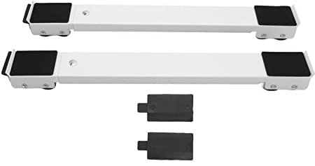 Tissting Moblies Washing Machine Base Extendable 45-70 cm Fridge Stand Moving Rollers, Heavy Duty Appliance Rollers Mobile Roller Bracket with 24 Wheels Brake Load 300KG (White)