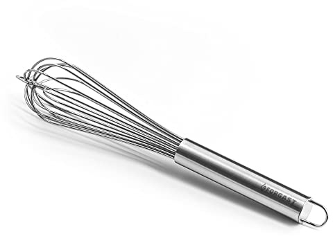 Forgast Frusta da Cucina in Acciaio Inossidabile, Alta Qualità, Lunghezza 30 cm, Sbattitore Manuale, Frusta per Mescolare Pastella, Uova, Schiumare, Montare e Mescolare