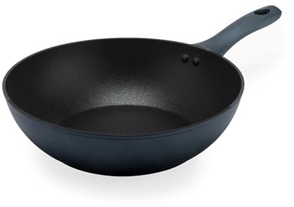 Salter Excellence 28 cm Stir-Fry Pan – Non-Stick Wok, Durable Forged Aluminium, Induction Suitable, Thermo Collar, Turns Red at Optimum Temperature, Heat-Resistant Exterior