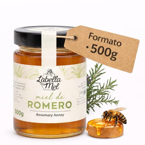L'Abella Mel | Miel de Romero 100% Natural y Pura | Miel Pura de Abeja Española Sin Pasteurizar Ni Aditivos | Recolección Manual Directa del Apicultor | Apicultura Familiar | 500 gr