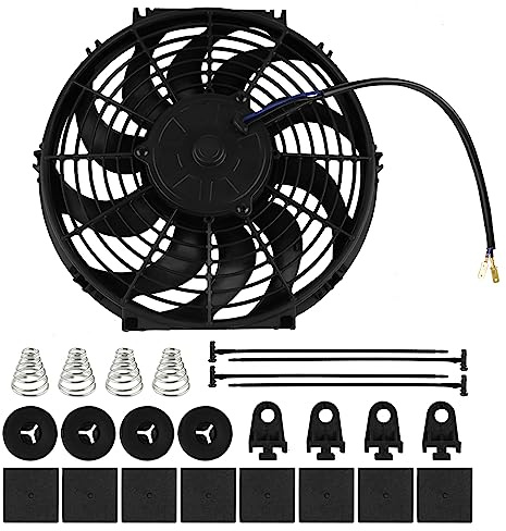 DOCAS 12 Pouces 12V 80W Ventilateur de refroidissement électrique universel, ventilateur montage radiateur réversible Refroidissement pour moteur de voiture