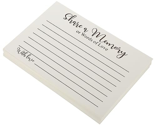 STOBOK Share A Memory Card 50 Sheets Small Memorial Notecards Celebration Cards for Funerals Birthdays Anniversaries Retirement Parties 5.91 X 3.94In