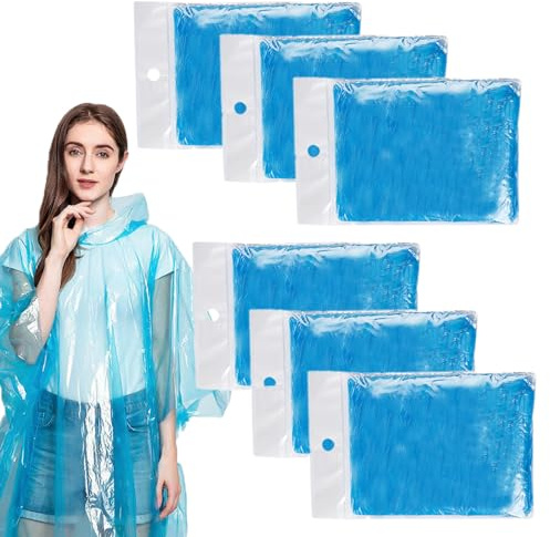 BSITSSS 6 Pezzi Poncho Antipioggia Usa e Getta, Mantella Antipioggia per Donna e Uomo Impermeabile Usa e Getta, Impermeabile Trasparente per Concerti, Escursionismo, Ciclismo, Campeggio e Viaggi