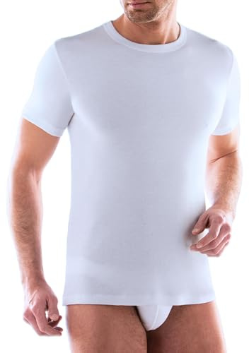 Liabel 2 Thermo-Shirts für Herren, 100 % warme Baumwolle, Interlock, neues Thermo-Shirt für Herren, aus weichem und weichem Thermocotton, Unterwäsche, Baumwolle, weiß oder schwarz, S-XXL