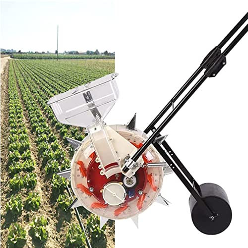Seeder seeder Garden Seeder, Metal Precision Garden Push Seeder with 5 Seed Wheels, Walk-Behind Agriculture Planter, Lawn Fertilizer Spreaders, for Plants Hemp, Corn, Vegetables 10Mouths