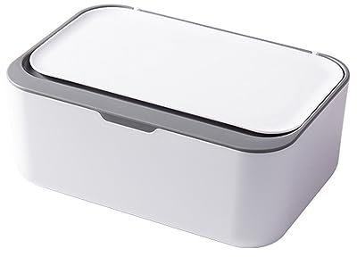 Kosmetiktücher Box Kunststoff Tissue Box Mit Deckel Nass Tissue Halter Tücher Papier Lagerung Box Papier Handtuch Spender Hause Serviette Organizer für Esszimmer Badezimmer Schlafzimmer(A)